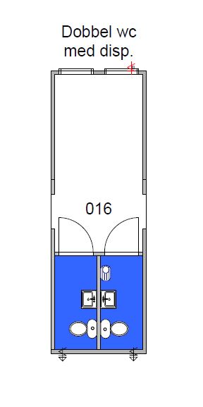 016 Toalettrom/åpent rom
